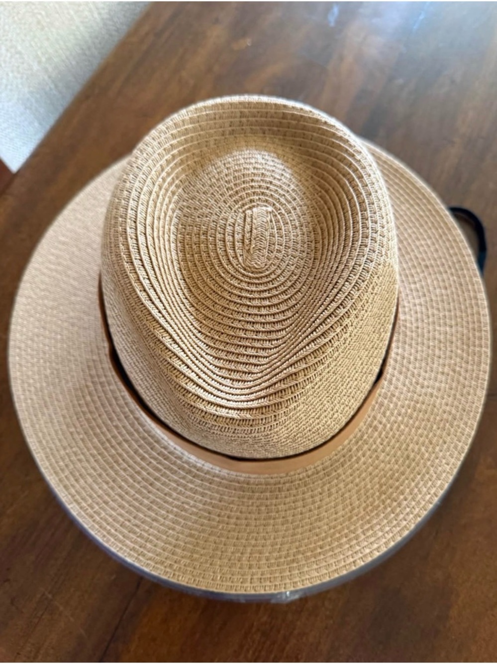 Furtalk Women’s Wide Brim Straw Sun Hat - Tan - Picture 5 of 6